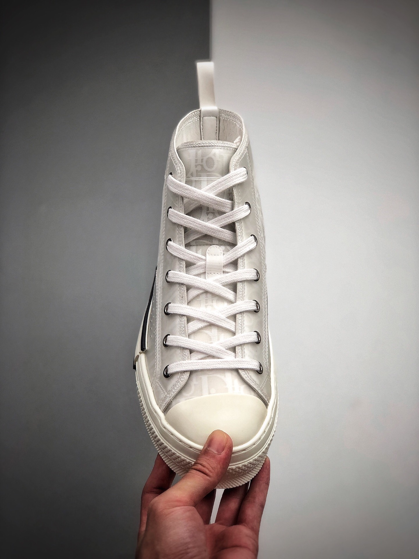 510 全明星同款KAWS主理人监制  高奢品牌 迪奥Dior B23 Oblique High Top Sneakers透明印花高筒板鞋
