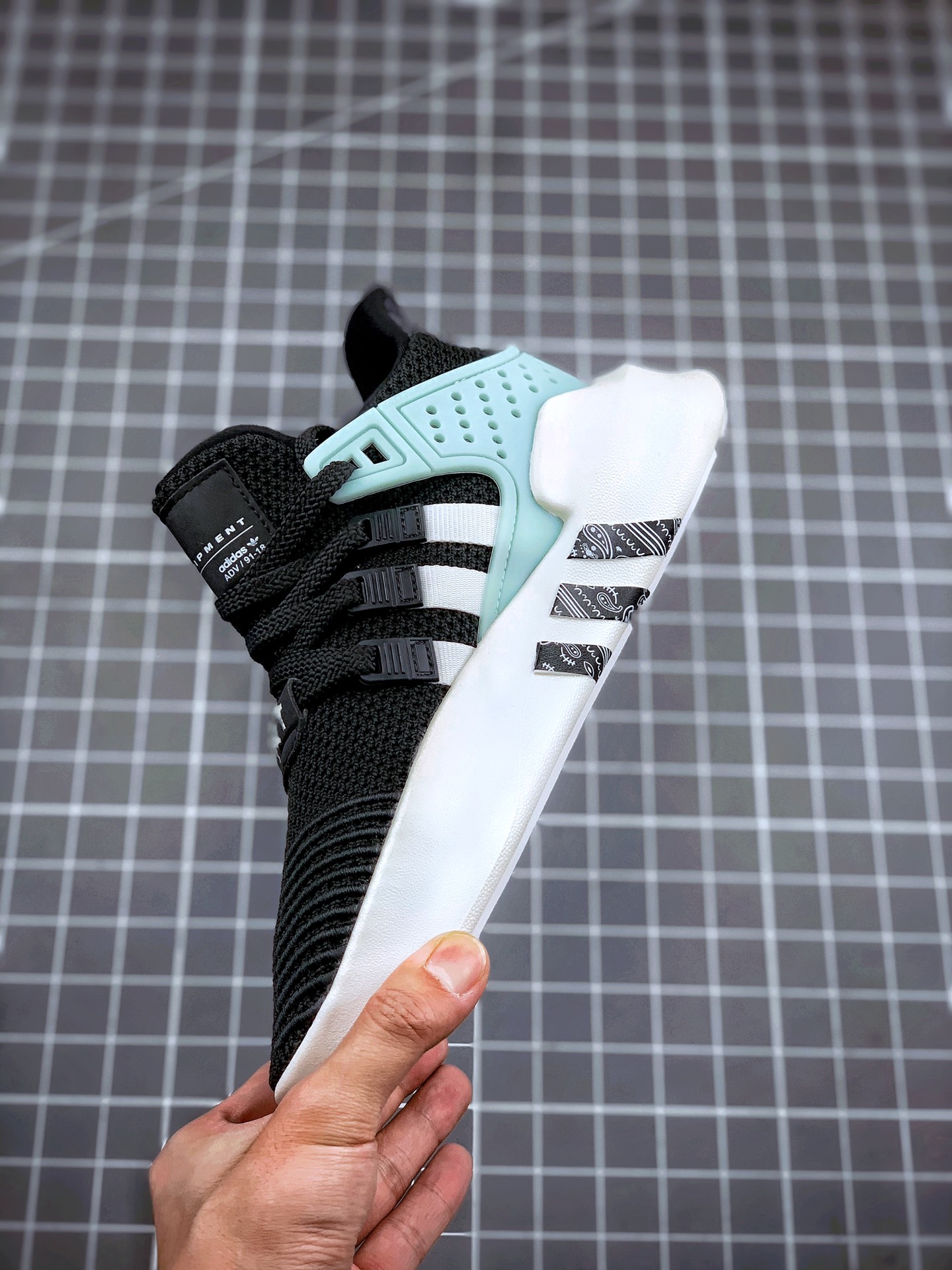 180 原装公司级 代购指定版本  AD EQT Bask ADV 黑蓝针织 FV4536