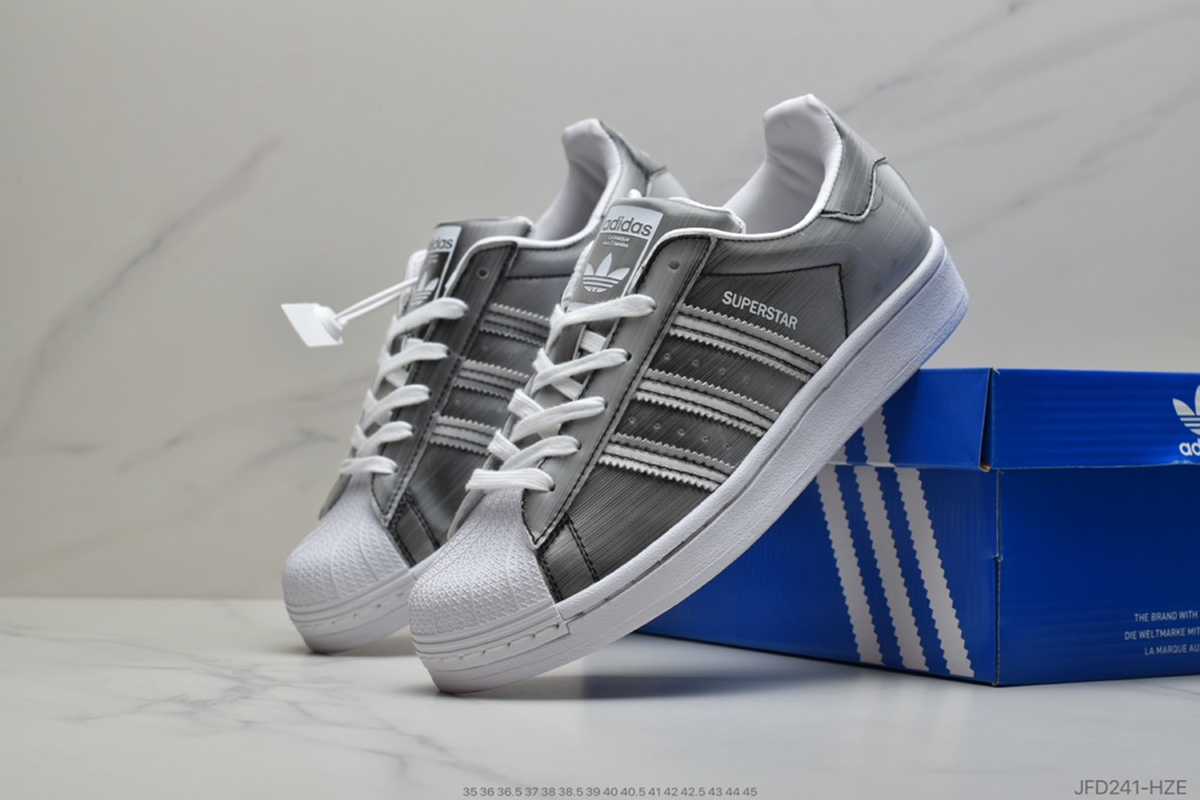 170 公司级 adidas贝壳头 50周年  炫彩素镭射FX7780