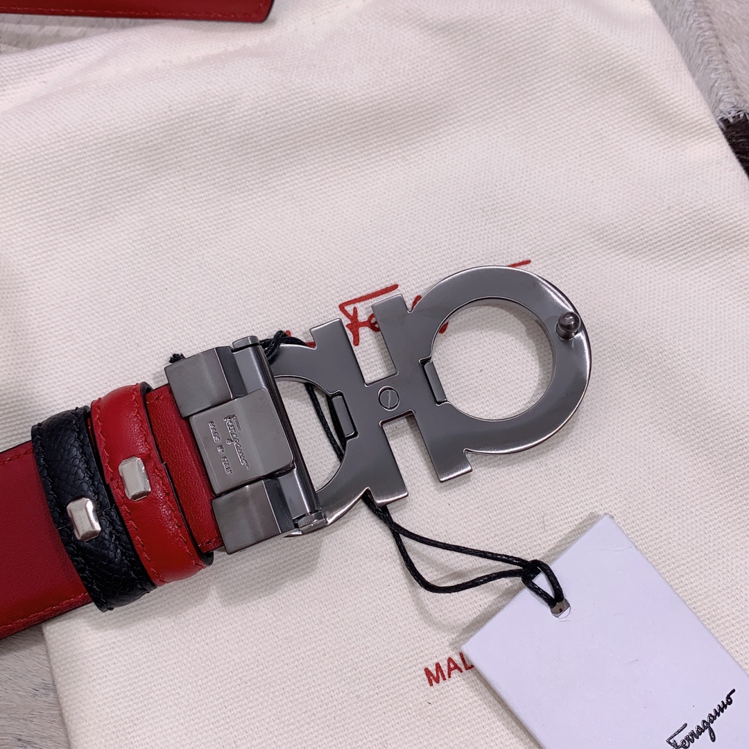 Salvatore Ferragamo Men's 3.5cm Adjustable Leather Belt with Buckle 7 i1595475450 2389 5