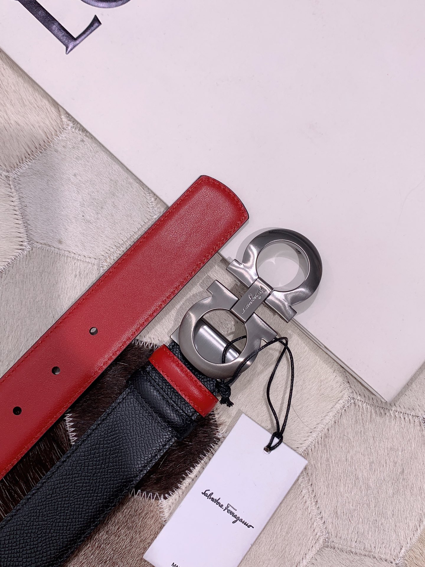 Salvatore Ferragamo Men's 3.5cm Adjustable Leather Belt with Buckle 8 i1595475450 7580 6