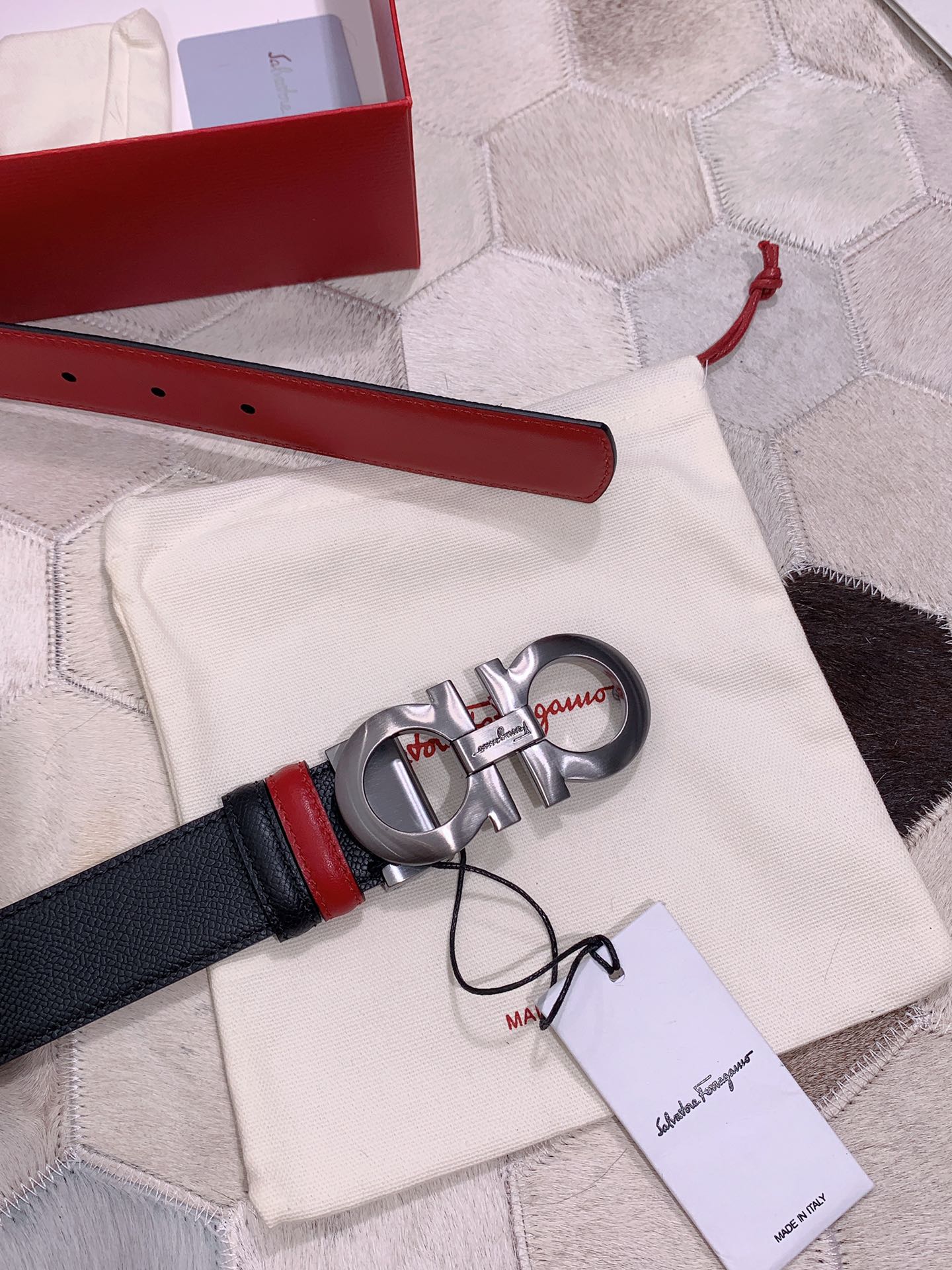 Salvatore Ferragamo Men's 3.5cm Adjustable Leather Belt with Buckle 6 i1595475450 8287 4