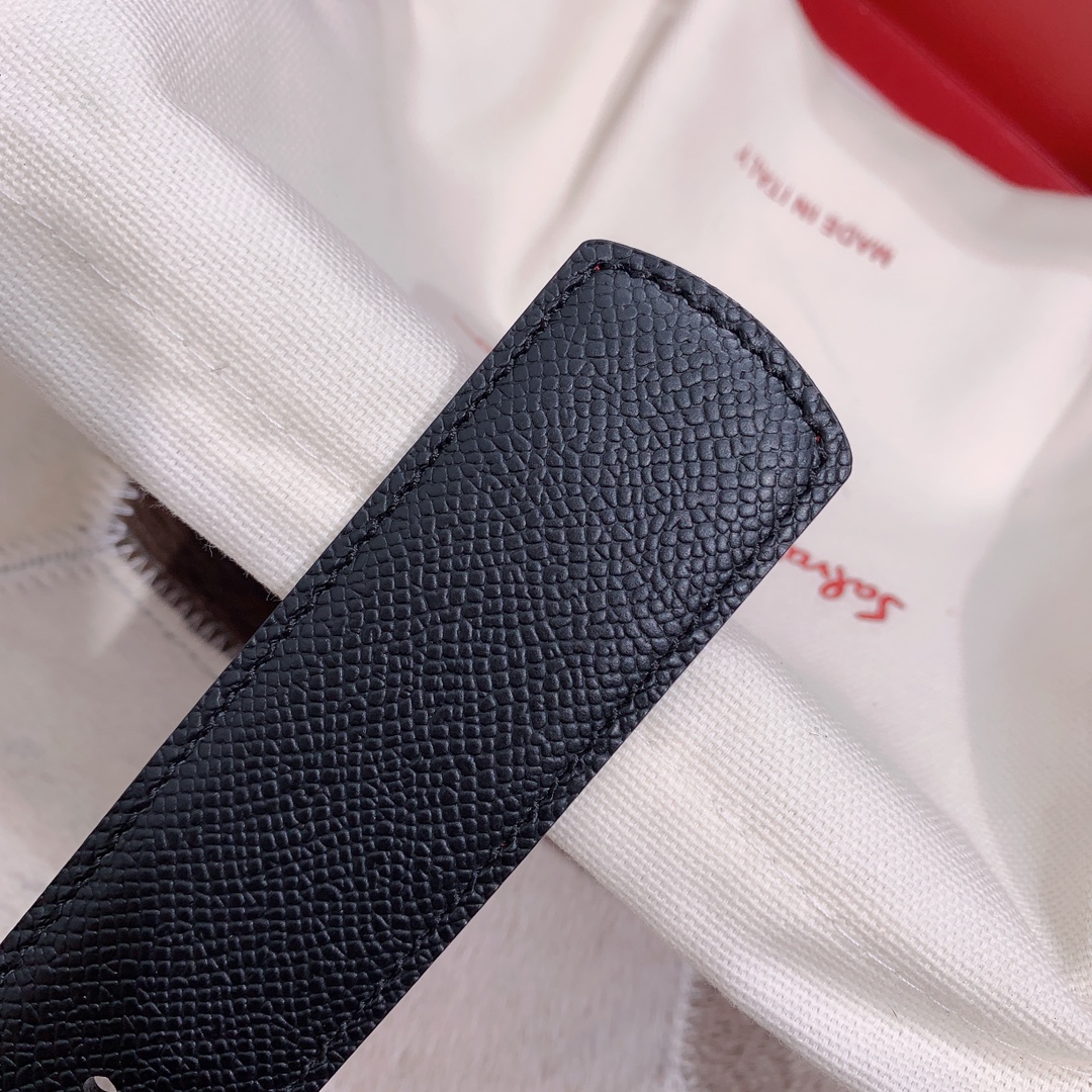 Salvatore Ferragamo Men's 3.5cm Adjustable Leather Belt with Buckle 10 i1595475456 4866 0