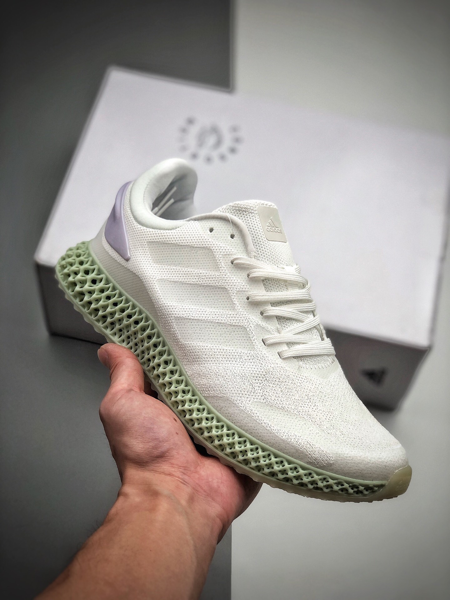 250 公司级阿 达迪 斯Adidas Alphaedge 4D M 针织 吸呼 面休闲运动慢跑鞋  FV5223