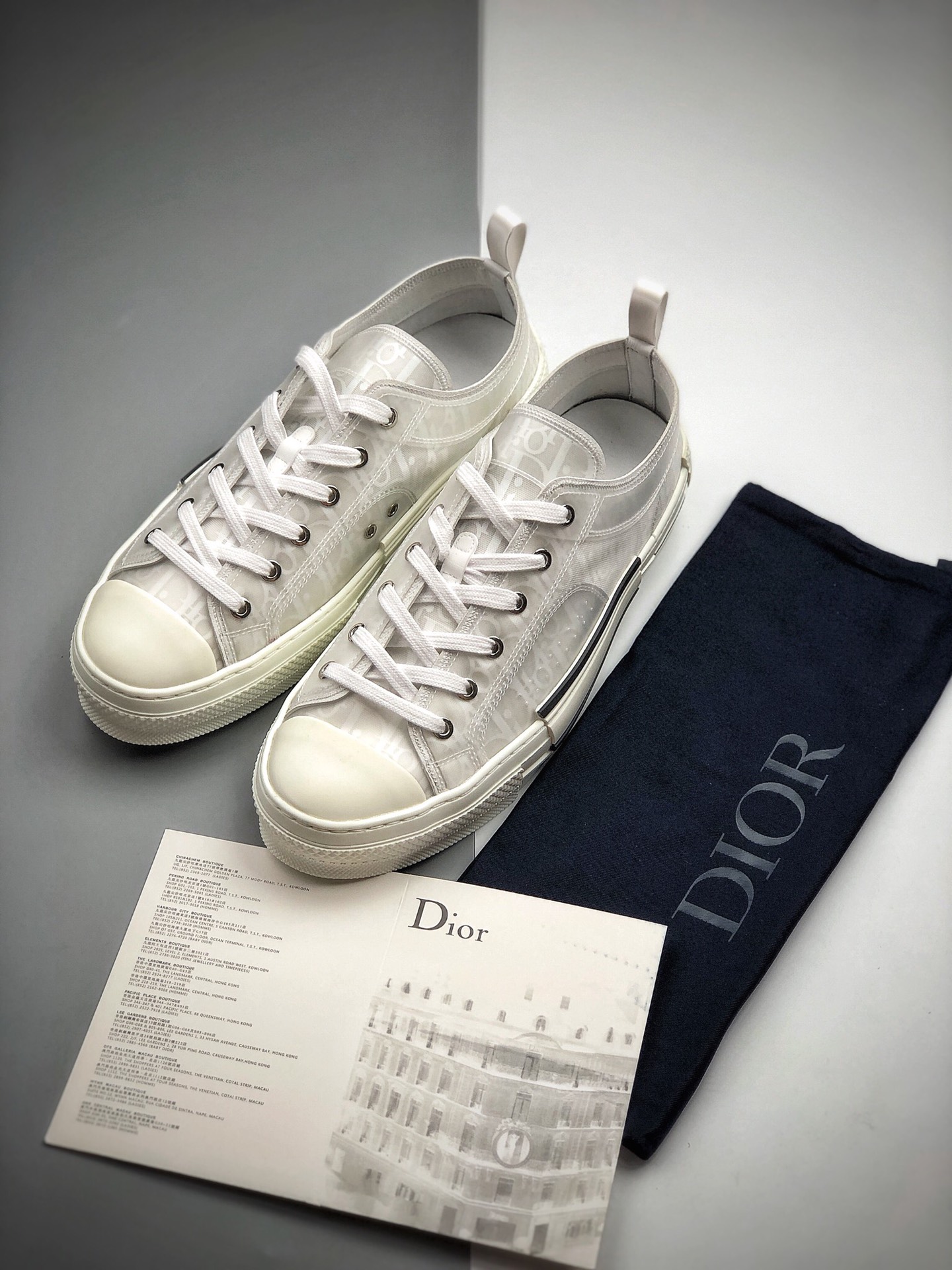 480 全明星同款KAWS主理人监制  高奢品牌 迪奥Dior B23 Oblique LOW Top Sneakers透明印花高筒板鞋“PVC