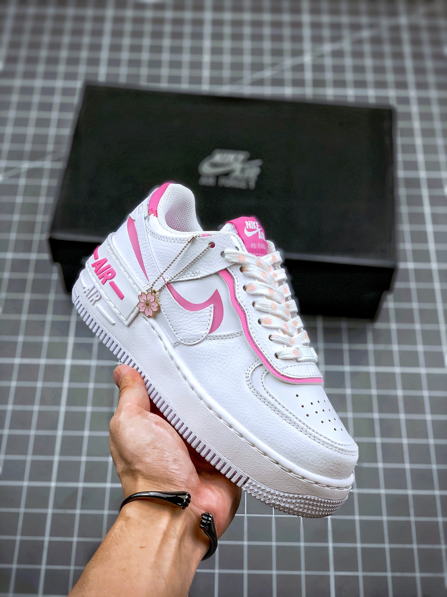 200 Air Force 1 Shadow 白粉拼接 轻量增高低帮百搭板鞋”拼接马卡龙”  CI0919-102