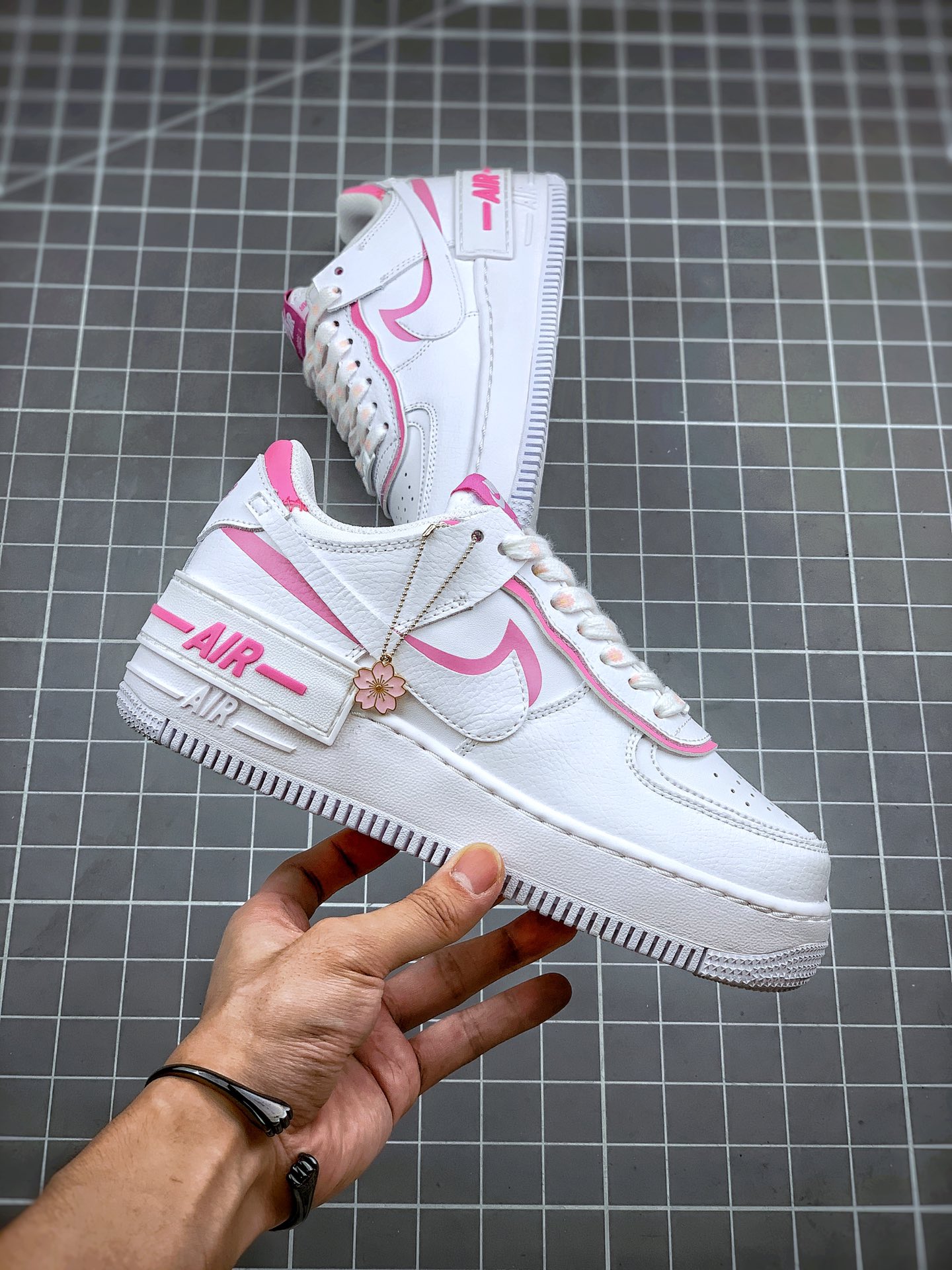 200 Air Force 1 Shadow 白粉拼接 轻量增高低帮百搭板鞋”拼接马卡龙”  CI0919-102