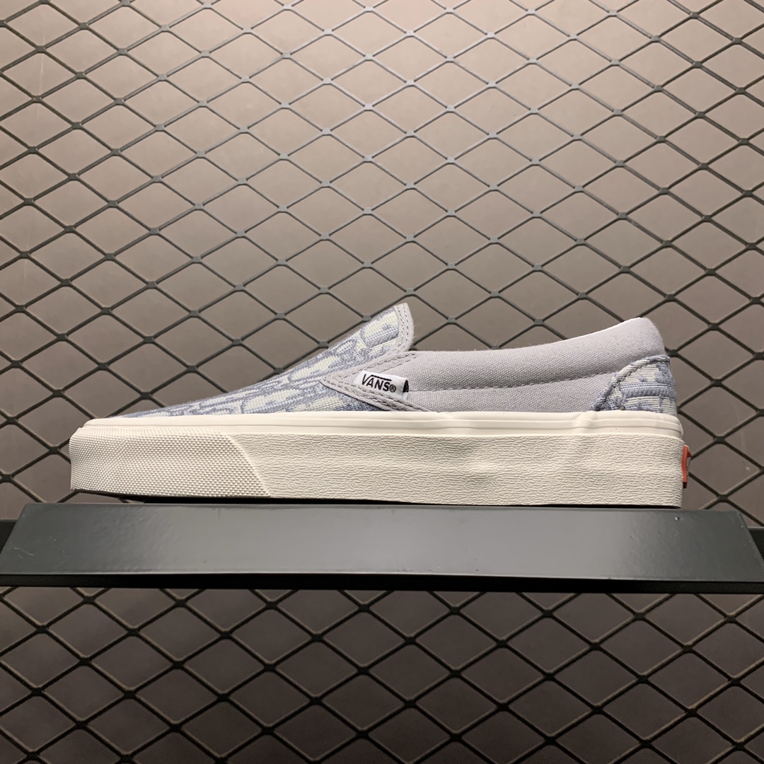 140 Vans 万斯 Slip-On 恶搞迪奥 低帮硫化懒人一脚蹬休闲板鞋