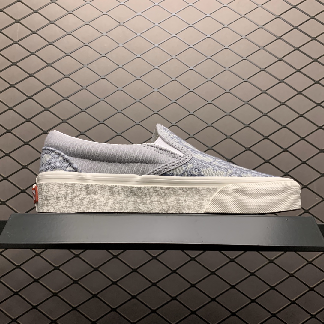 140 Vans 万斯 Slip-On 恶搞迪奥 低帮硫化懒人一脚蹬休闲板鞋