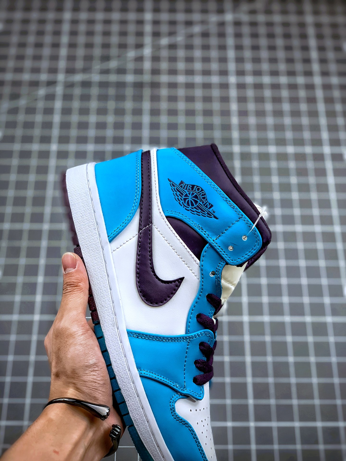250 Air Jordan 1 Mid 蓝紫风暴 AJ1乔1中邦休闲板鞋554724-415