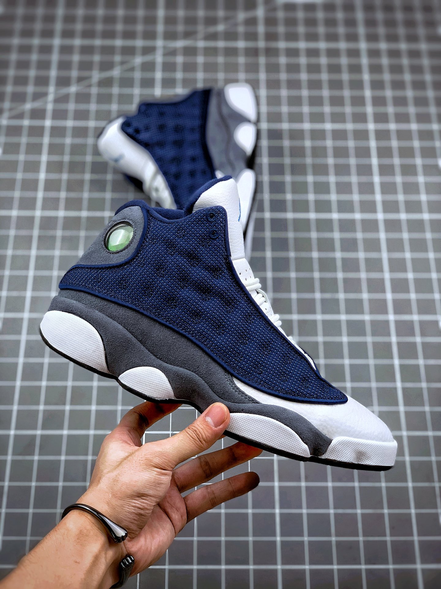 480 纯原系列 Air Jordan 13 Flint AJ13 GIGI 乔丹13篮球鞋/白蓝 海军蓝 414571-404