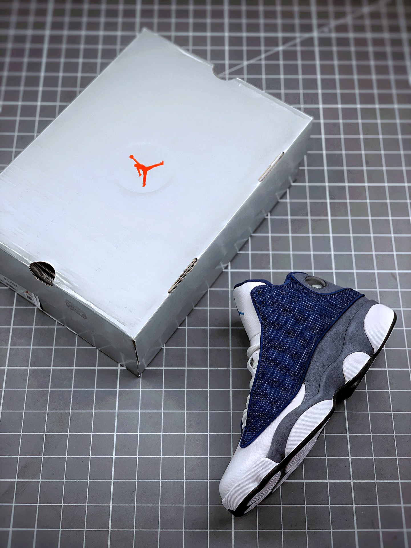 480 纯原系列 Air Jordan 13 Flint AJ13 GIGI 乔丹13篮球鞋/白蓝 海军蓝 414571-404