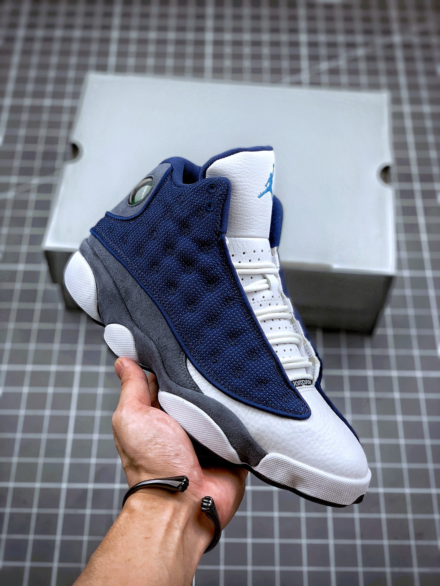 480 纯原系列 Air Jordan 13 Flint AJ13 GIGI 乔丹13篮球鞋/白蓝 海军蓝 414571-404