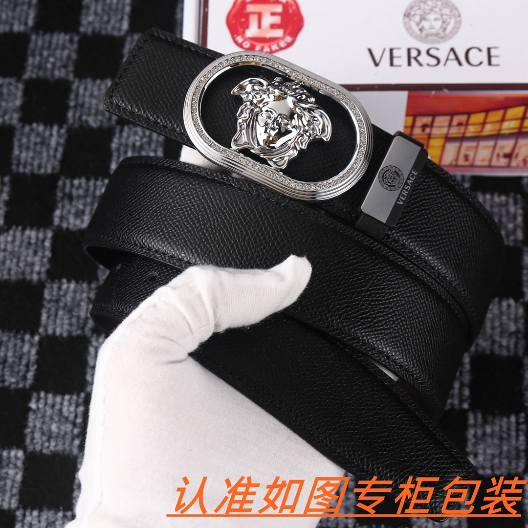 Designer Fashion Replica
 Versace Top
 Belts Men Steel Buckle Cowhide Genuine Leather