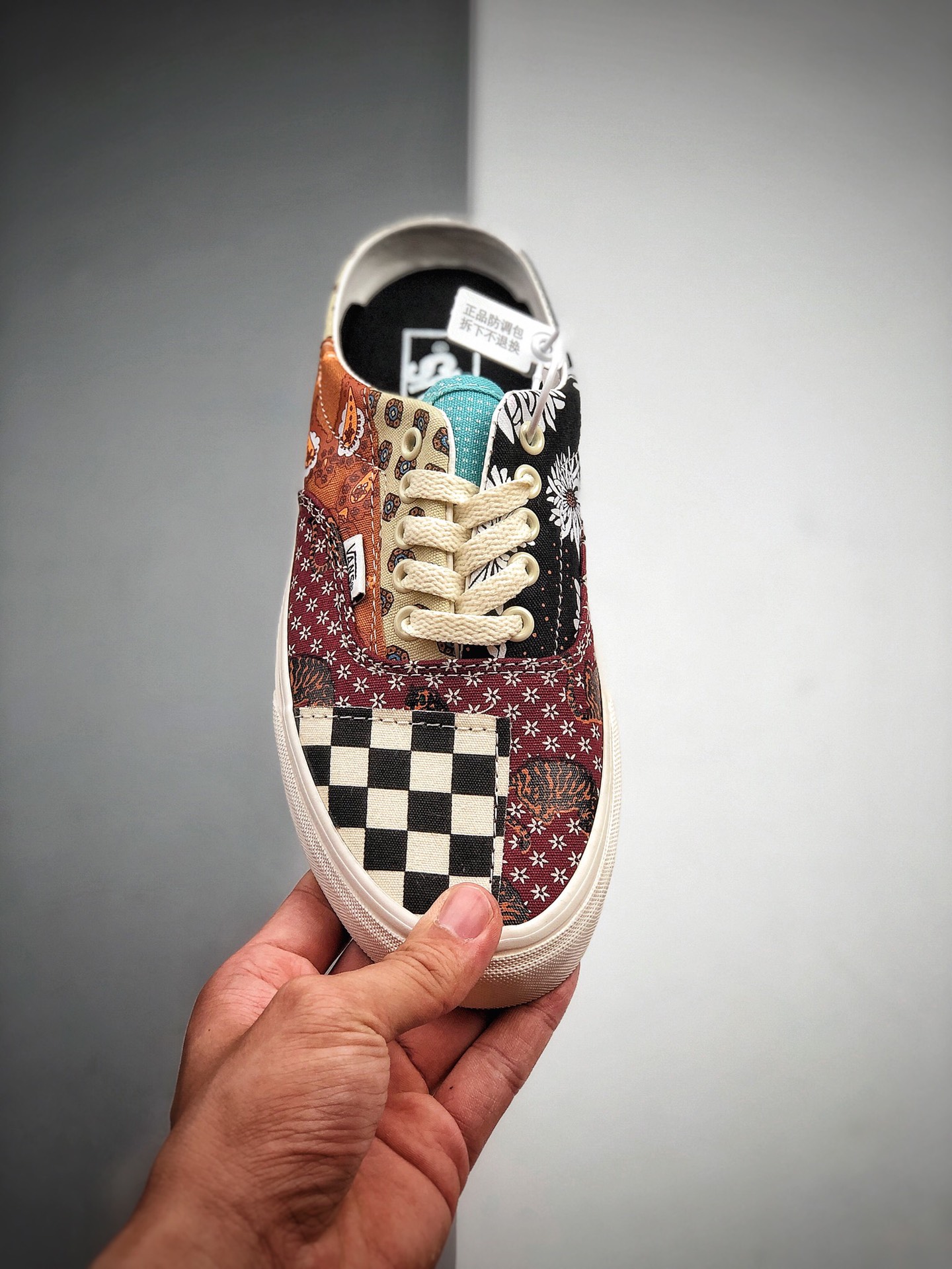 150 VANS Era复古限定腰果花拼接半拖夏季方便首选 鞋面不对称棋盘复古帆布鞋