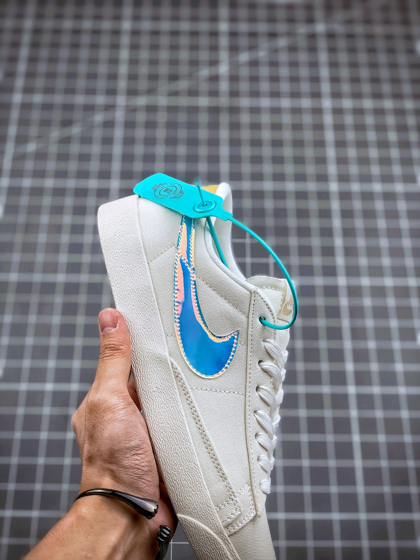 160 NK Blazer MID QS HH 米白镭射 夏日帆布限定系列