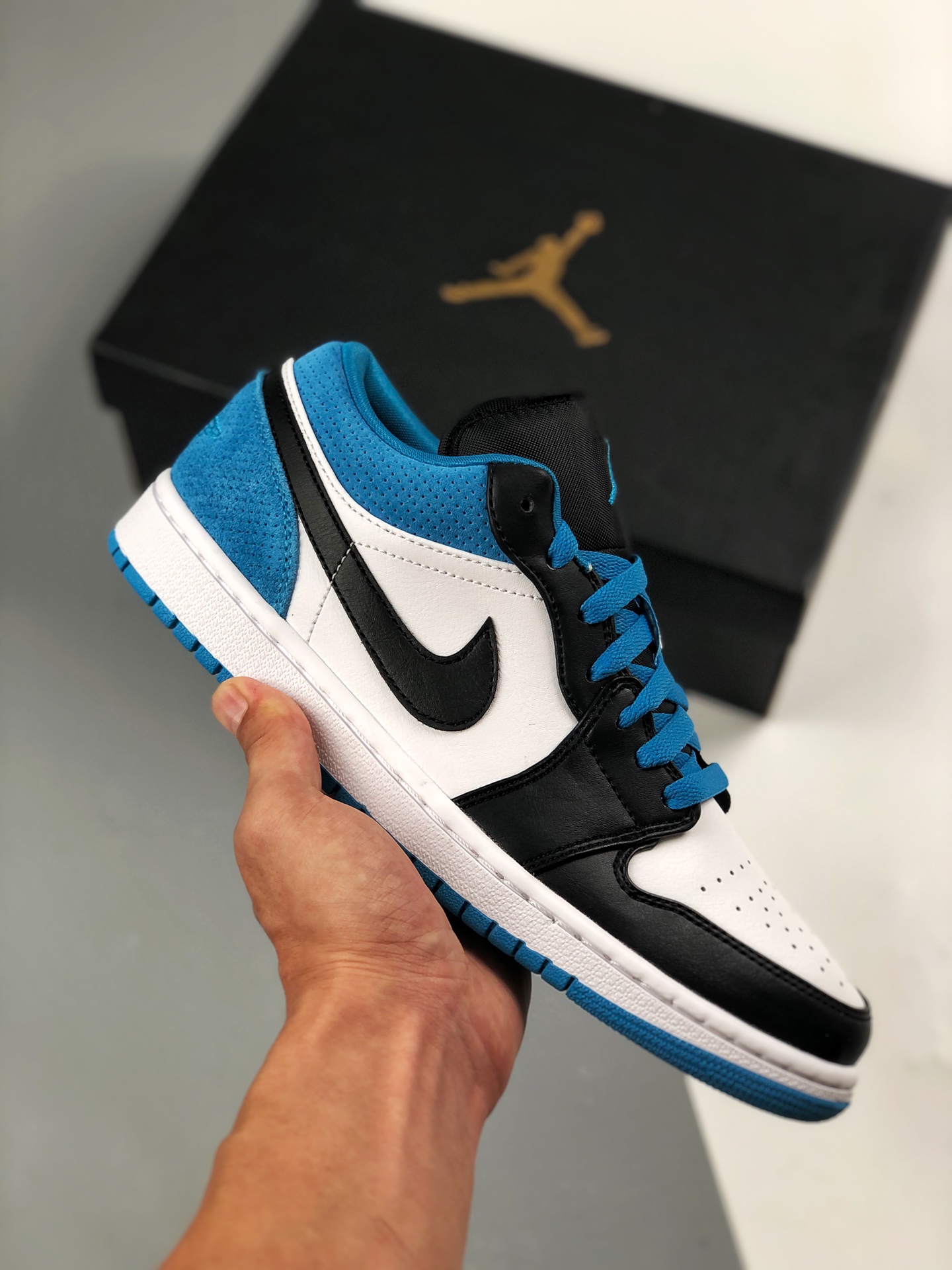 Apoyo al pago contra reembolso Única versión original pura 💯 de gama alta Air Jordan 1 LOW SE Azul Láser乔1 Bajo Casual…