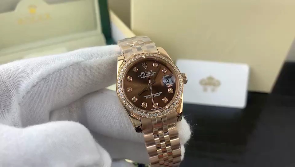 Rolex 皇家 劳力士日志系列女款全玫瑰金女表视频欣赏