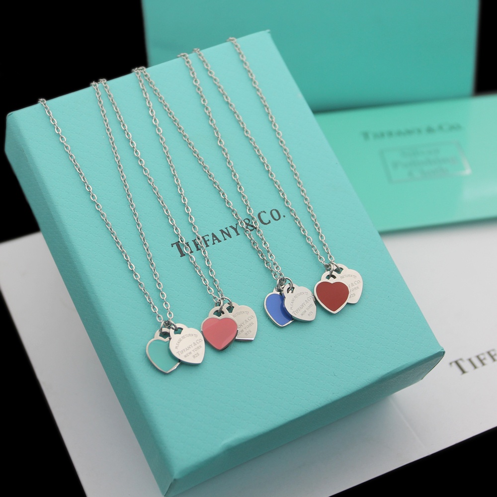 Tiffany klassieke kruislingse tweekleurige ketting, dik goud gegalvaniseerd, elegant en zoet, luxueus en groots - topkwaliteit