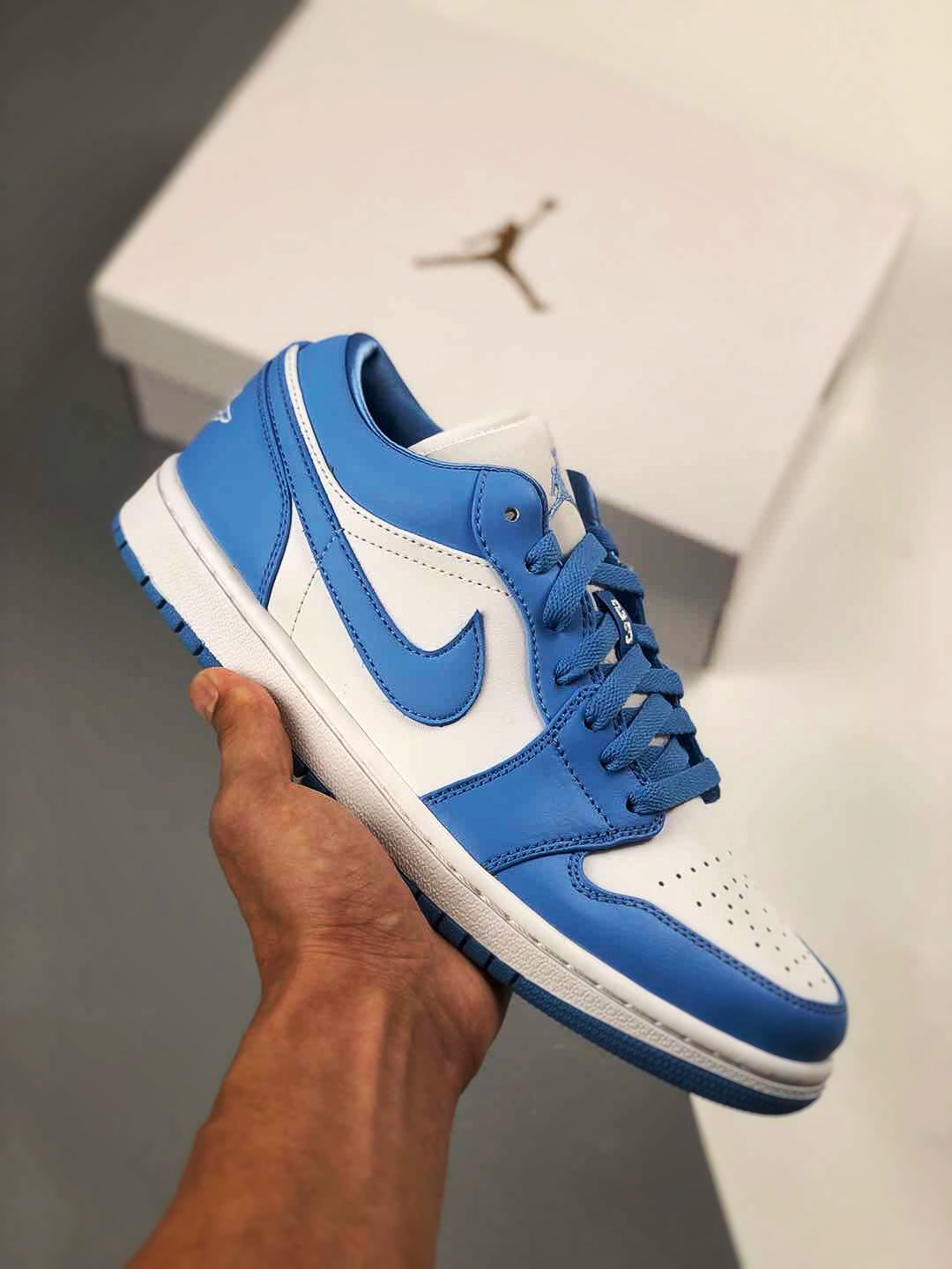 Apoyo al pago contra reembolso Única versión original pura 💯 de gama alta Air Jordan 1 LOW University Azul Carolina No…