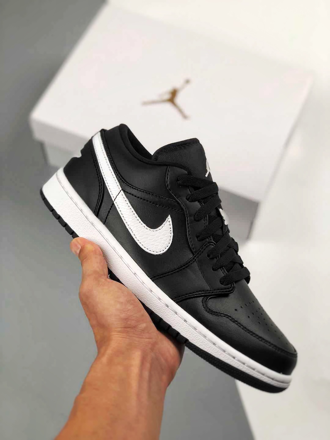 Apoyo al pago contra reembolso Única versión original pura 💯 de gama alta Air Jordan 1 LOW Blanco Negro Pequeño Panda乔…