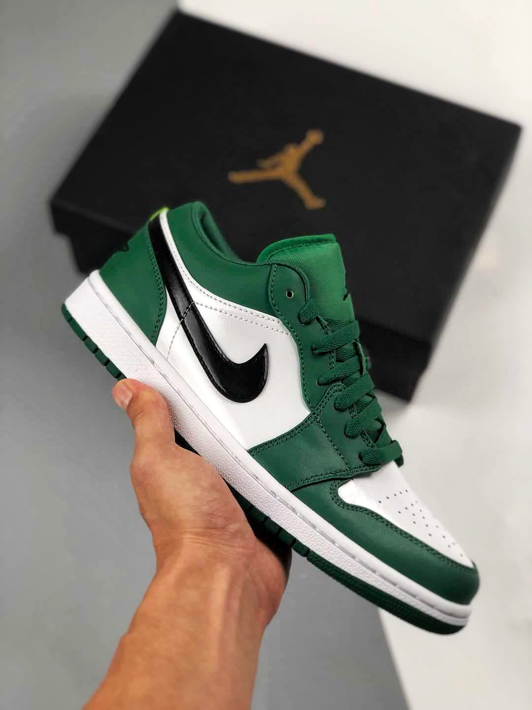 Apoyo al pago contra reembolso Única versión original pura 💯 de gama alta Air Jordan 1 LOW Pequeño Celtics Blanco Verd…