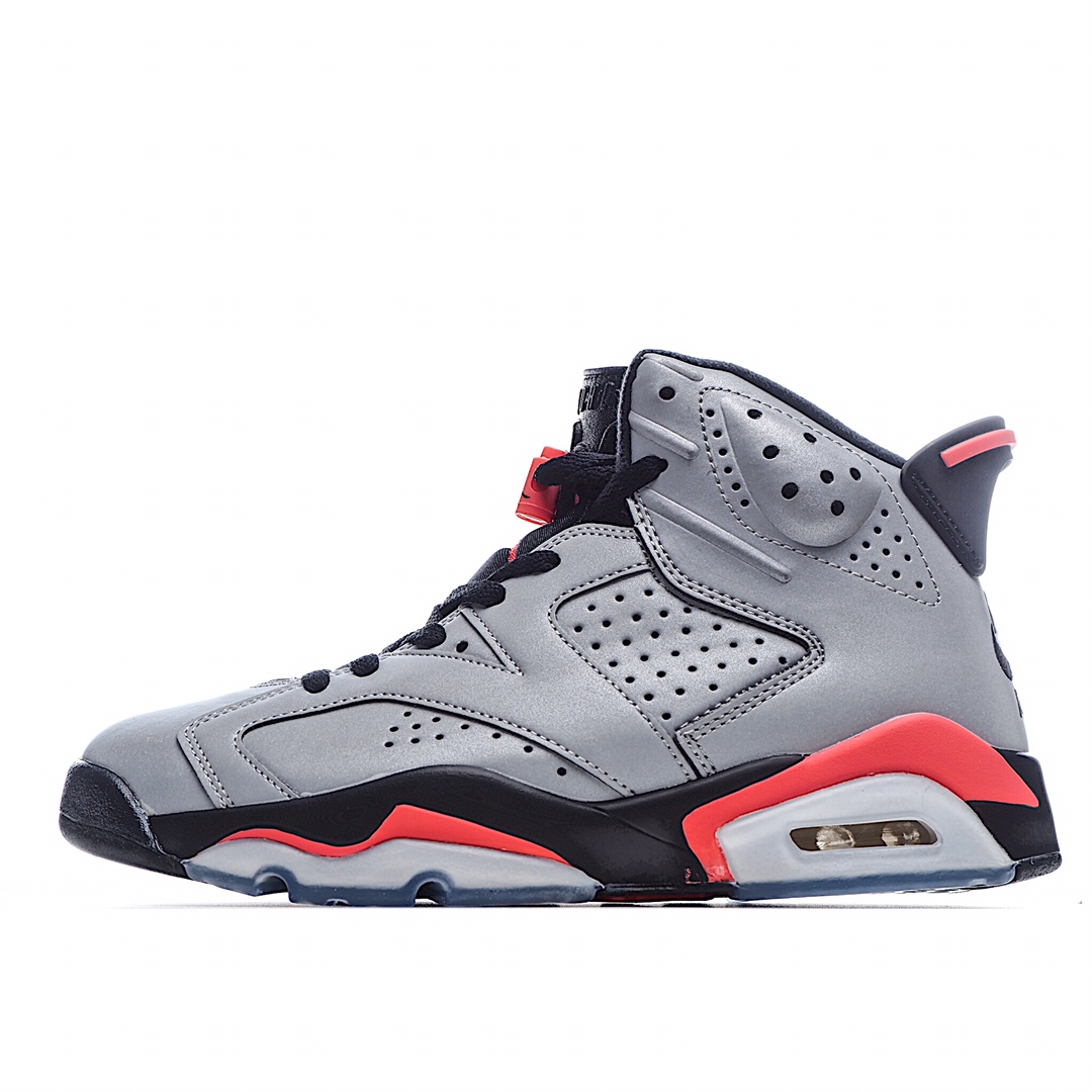 I5 Air Jordan 6 JSP Reflective Silver AJ6银灰3M反光 客供3m反光材料 反光强度规格同步原鞋 ，最正确鞋型 完美机压后跟 原厂刺绣效果，全新二维码鞋标 原厂乳胶鞋垫 、中底纸板