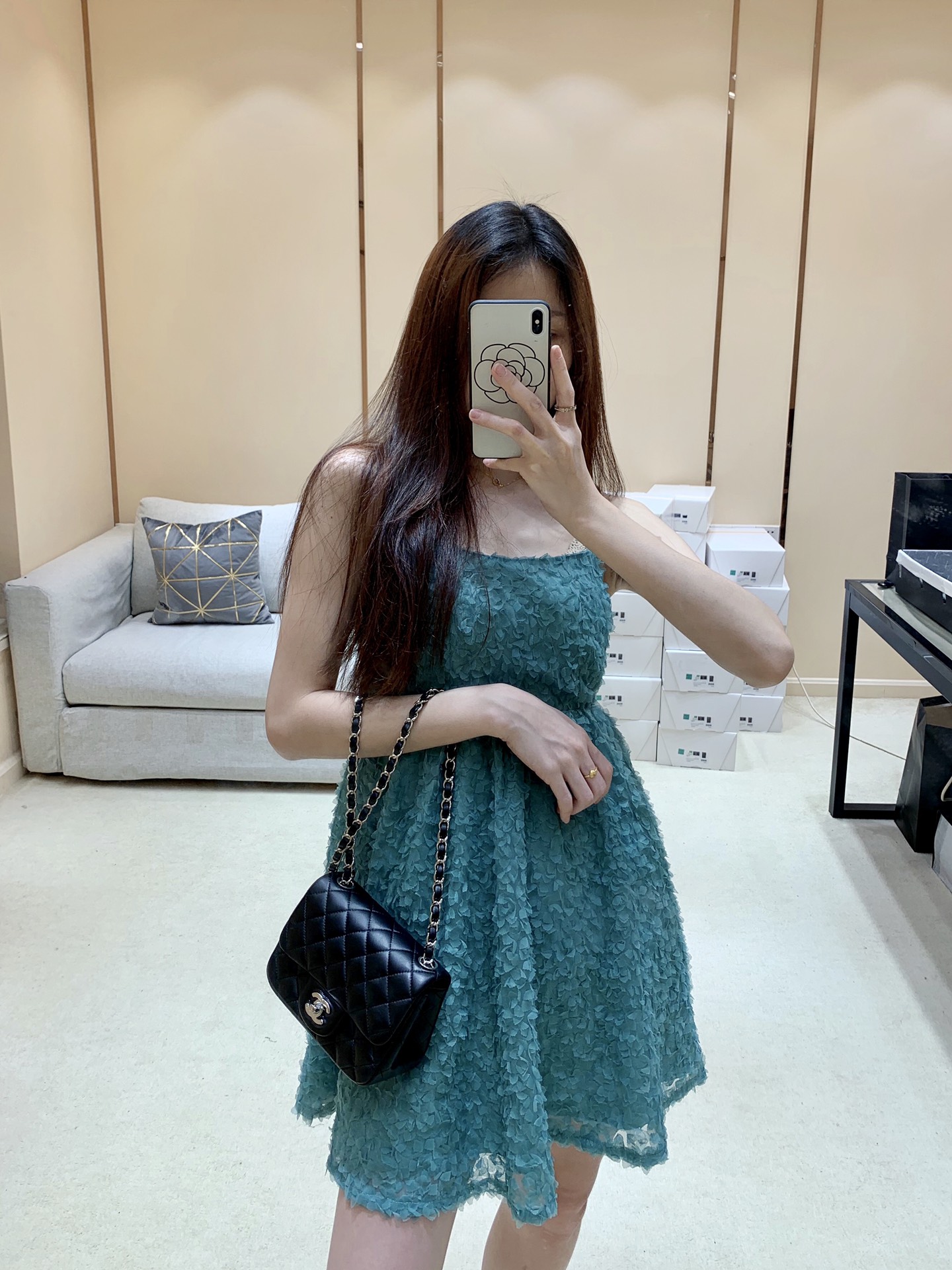 CHANEL CF 17CM方胖子 A01115羊皮/黑色/银扣