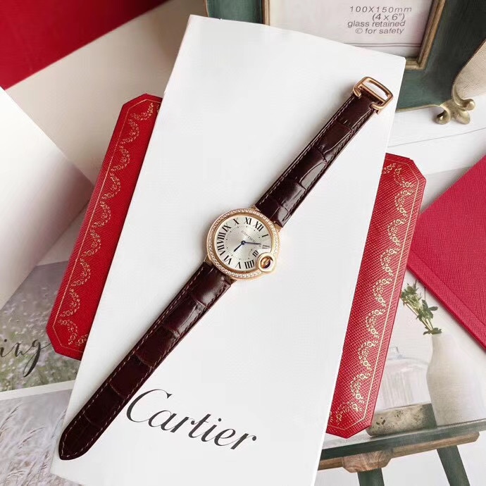 Cartier 石英表系列 蓝气球 33mm男女款 尺寸33MM 市面上独家 双卜形蓝宝石水晶玻璃