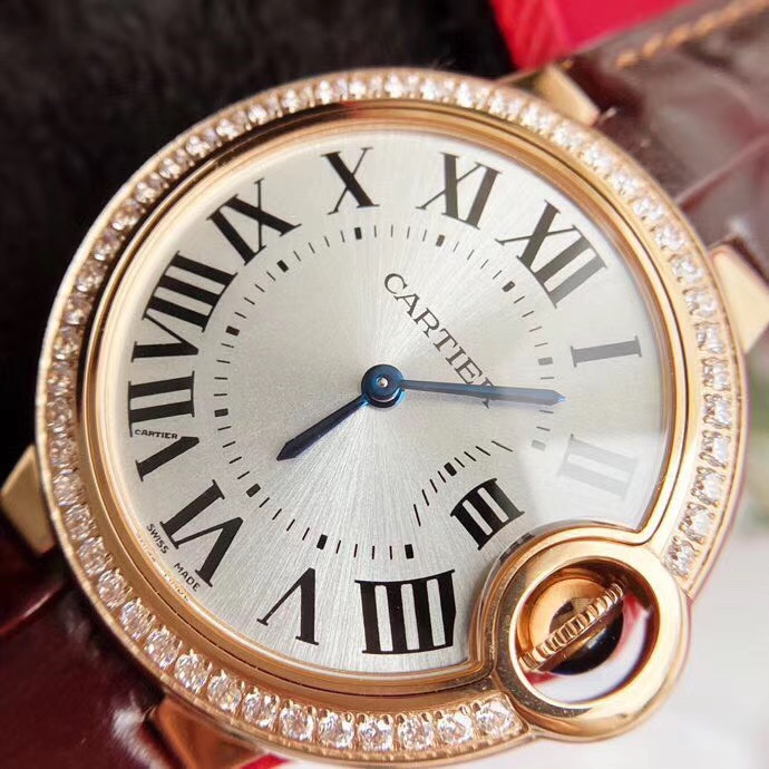 Cartier 石英表系列 蓝气球 33mm男女款 尺寸33MM 市面上独家 双卜形蓝宝石水晶玻璃