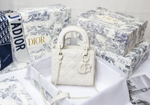 Dior Lady Handbags Crossbody & Shoulder Bags Black Calfskin Frosted Matte Sheepskin Chains