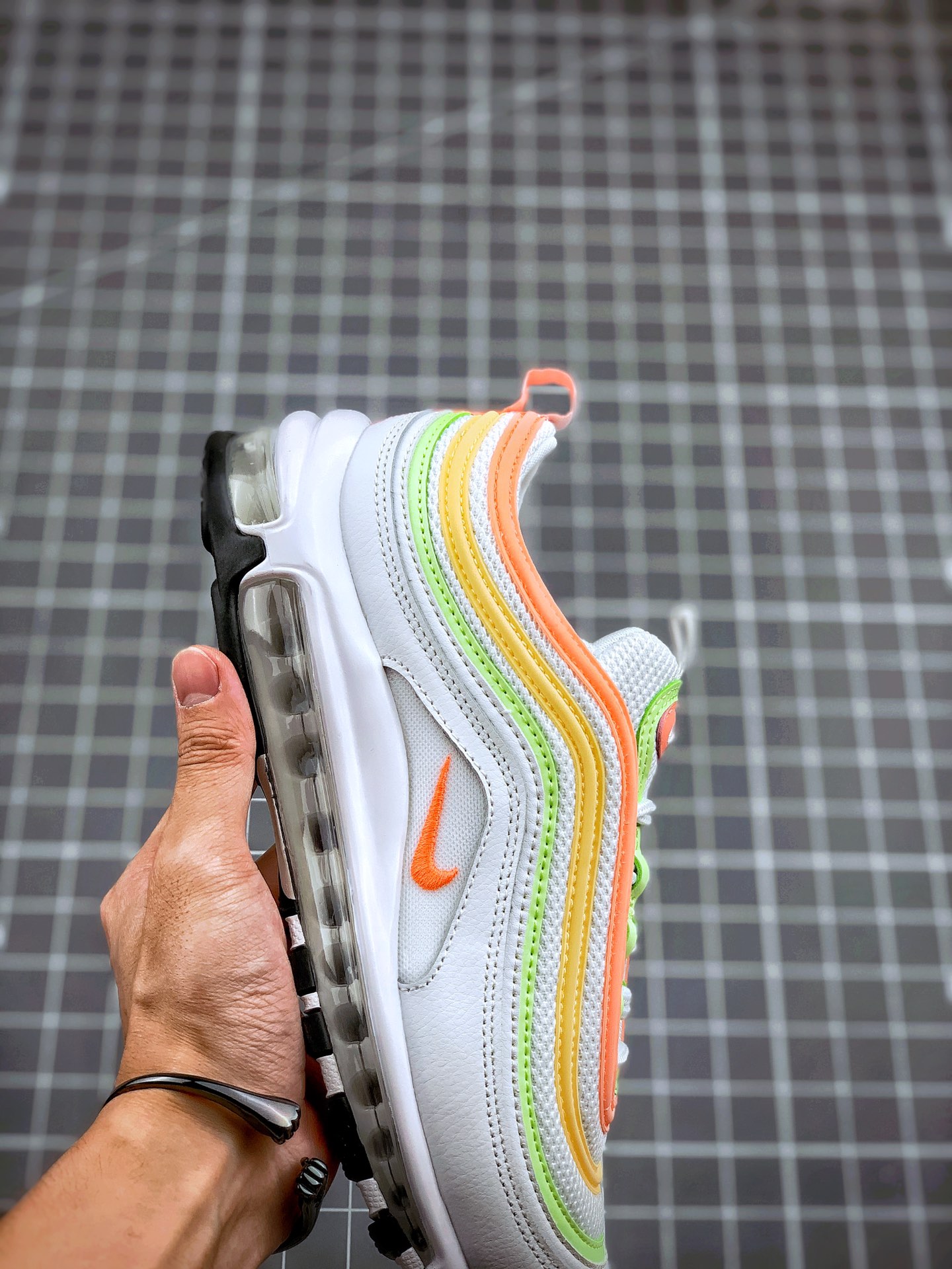 230 Nike Air Max 97白甜瓜橙 复古全掌气垫休闲运动鞋 CZ6087-100