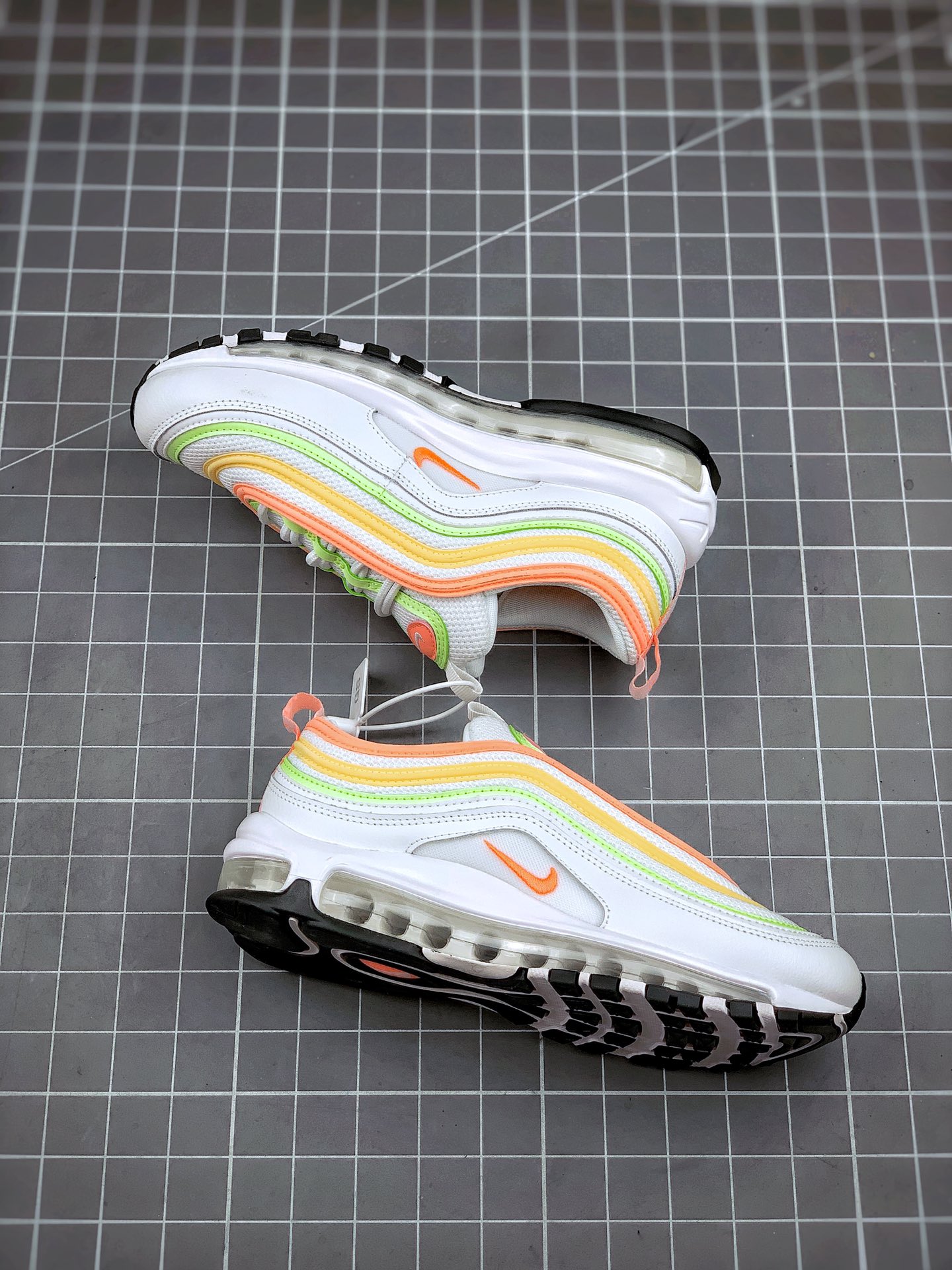 230 Nike Air Max 97白甜瓜橙 复古全掌气垫休闲运动鞋 CZ6087-100