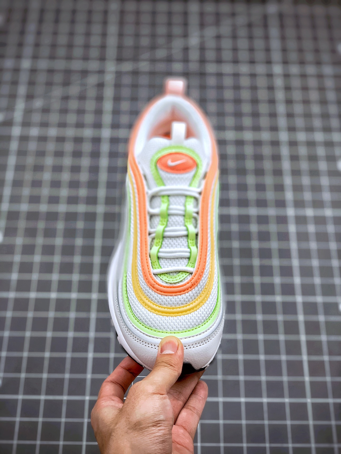 230 Nike Air Max 97白甜瓜橙 复古全掌气垫休闲运动鞋 CZ6087-100