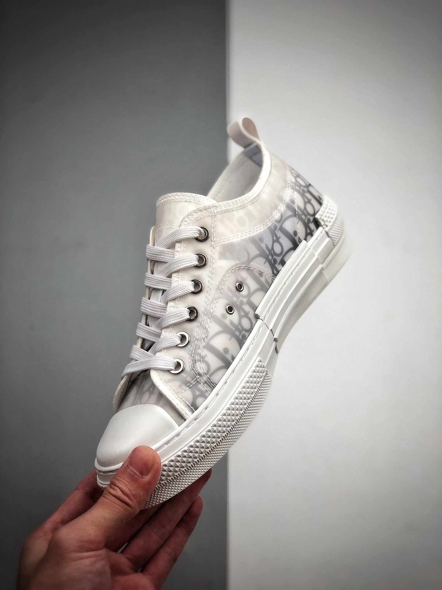 270 全明星同款KAWS主理人监制 高奢品牌 迪奥Dior B23 Oblique High Top Sneakers透明印花高筒板鞋