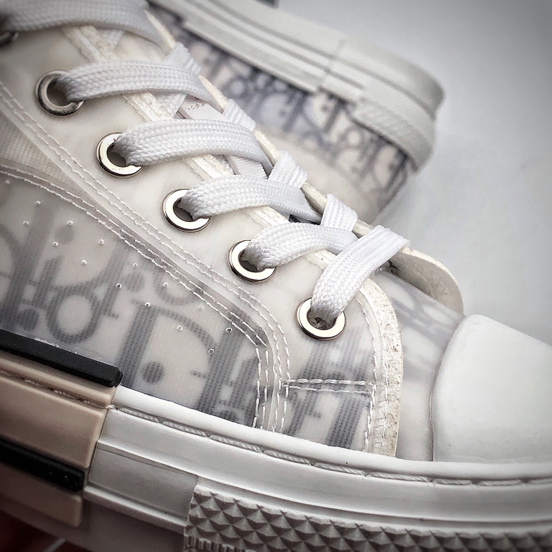 270 全明星同款KAWS主理人监制 高奢品牌 迪奥Dior B23 Oblique High Top Sneakers透明印花高筒板鞋