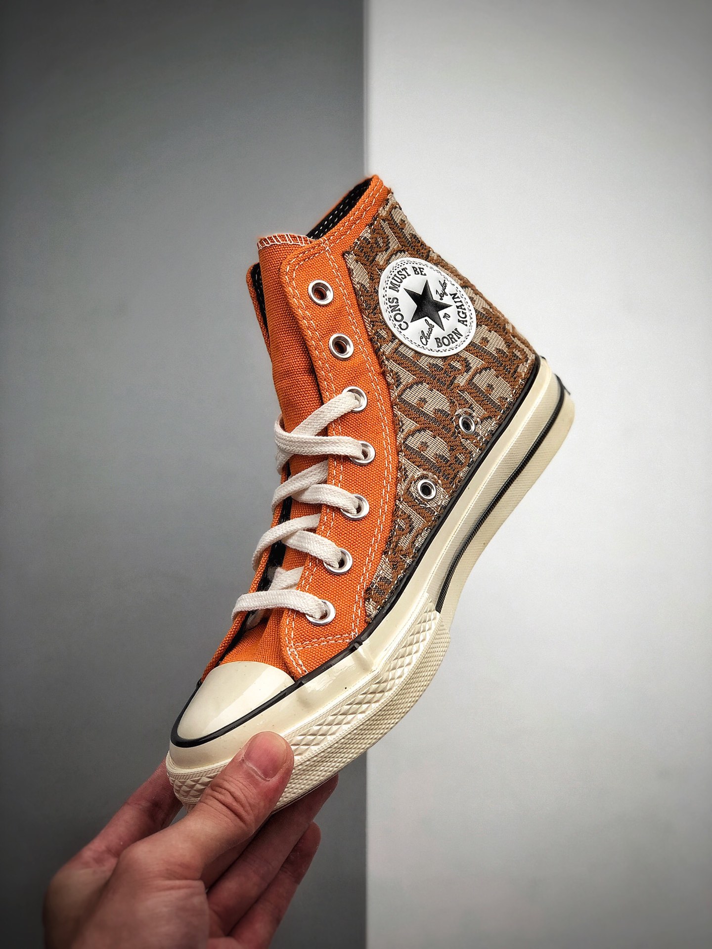 180 Dior迪奥 x Converse匡威 Chuck Taylor All Star 1970s Hi”Christian Dior”复古三星标高帮休闲运动硫化百搭板鞋166050C