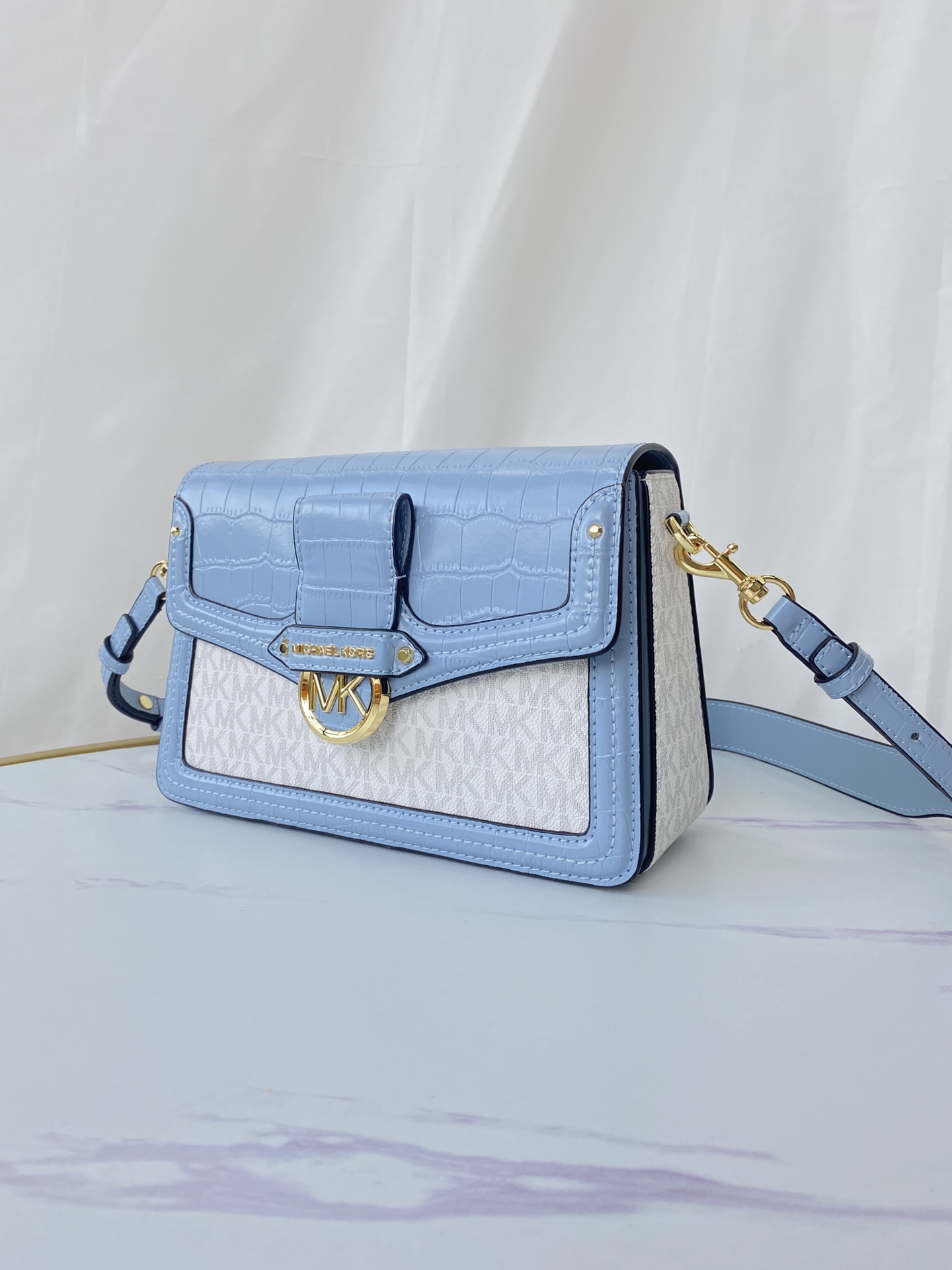 Michael Kors ～mk Jessie 女士单肩包，2020最新鳄鱼皮配老花酒神包