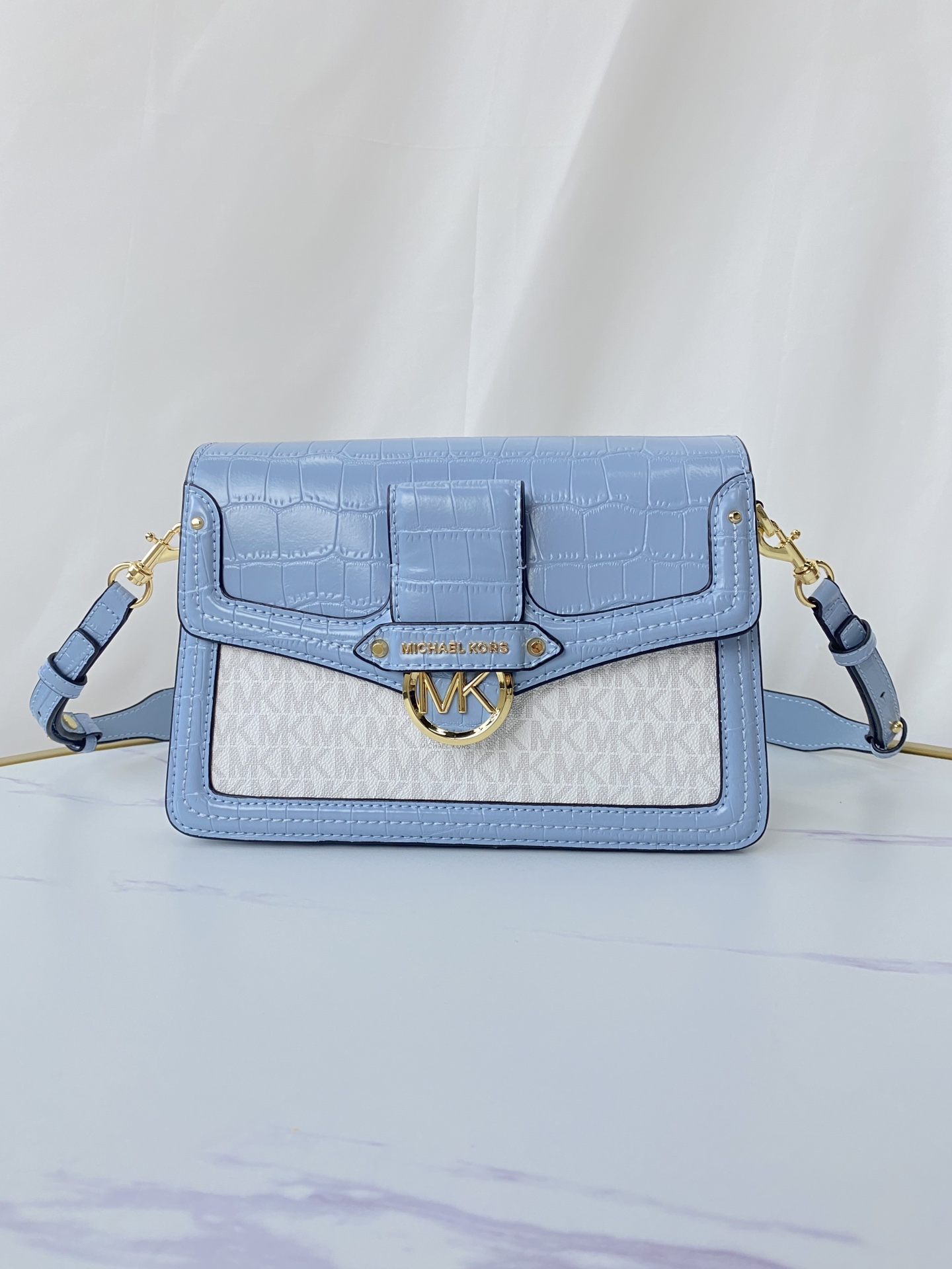 Michael Kors ～mk Jessie 女士单肩包，2020最新鳄鱼皮配老花酒神包
