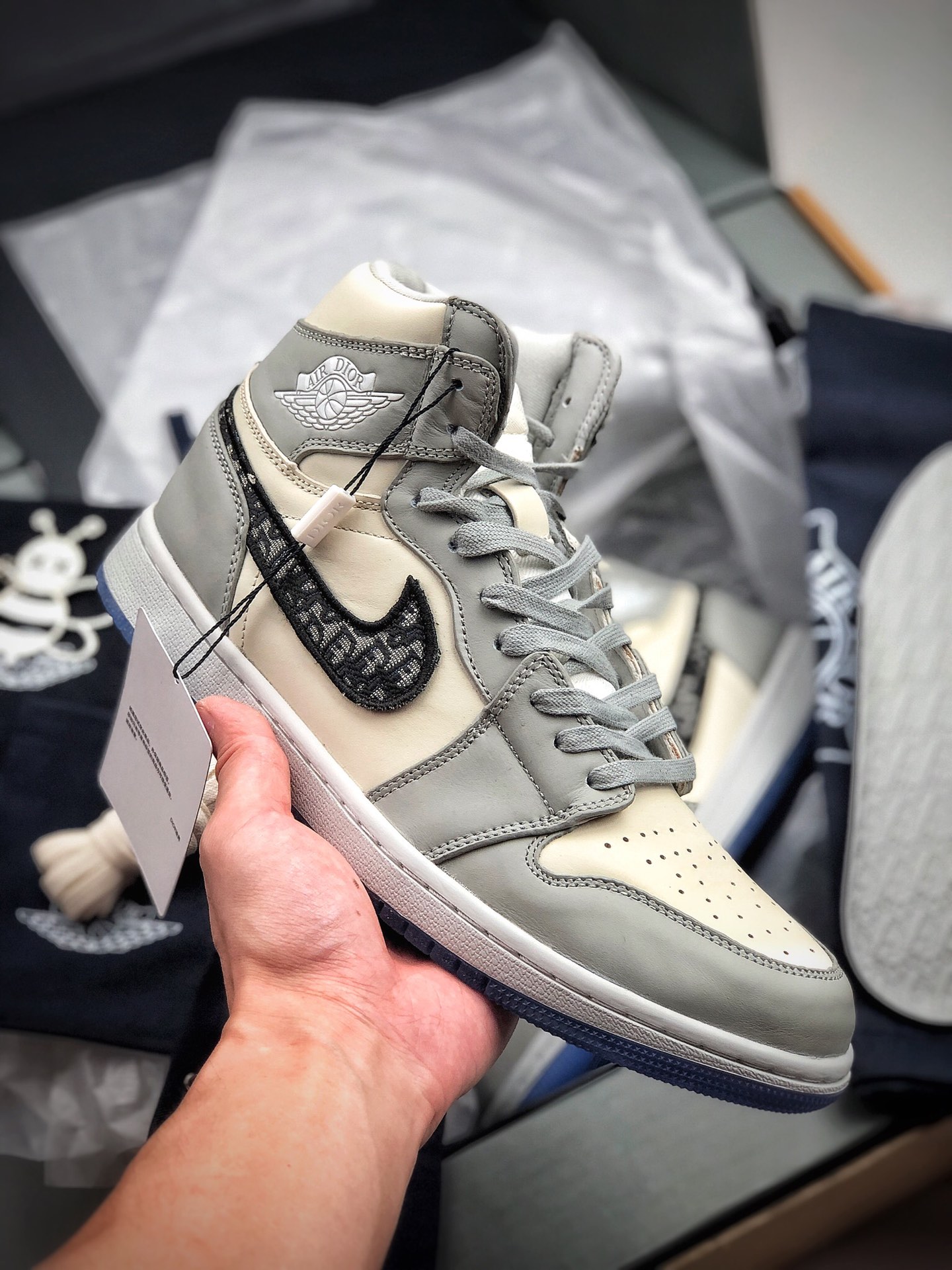 560  耐克 Dior x Air Jordan 1 HI OG “迪奥联名”AJ1高帮休闲篮球鞋