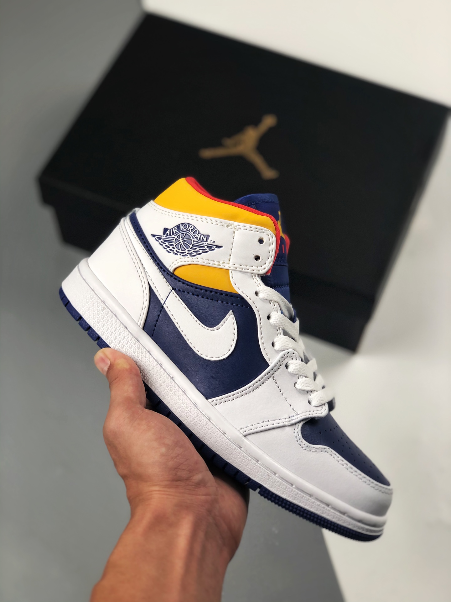 Apoyo contra reembolso Air Jordan 1 Mid invertido Union colaboración AJ1 de caña media zapatillas casuales, colores ofi…