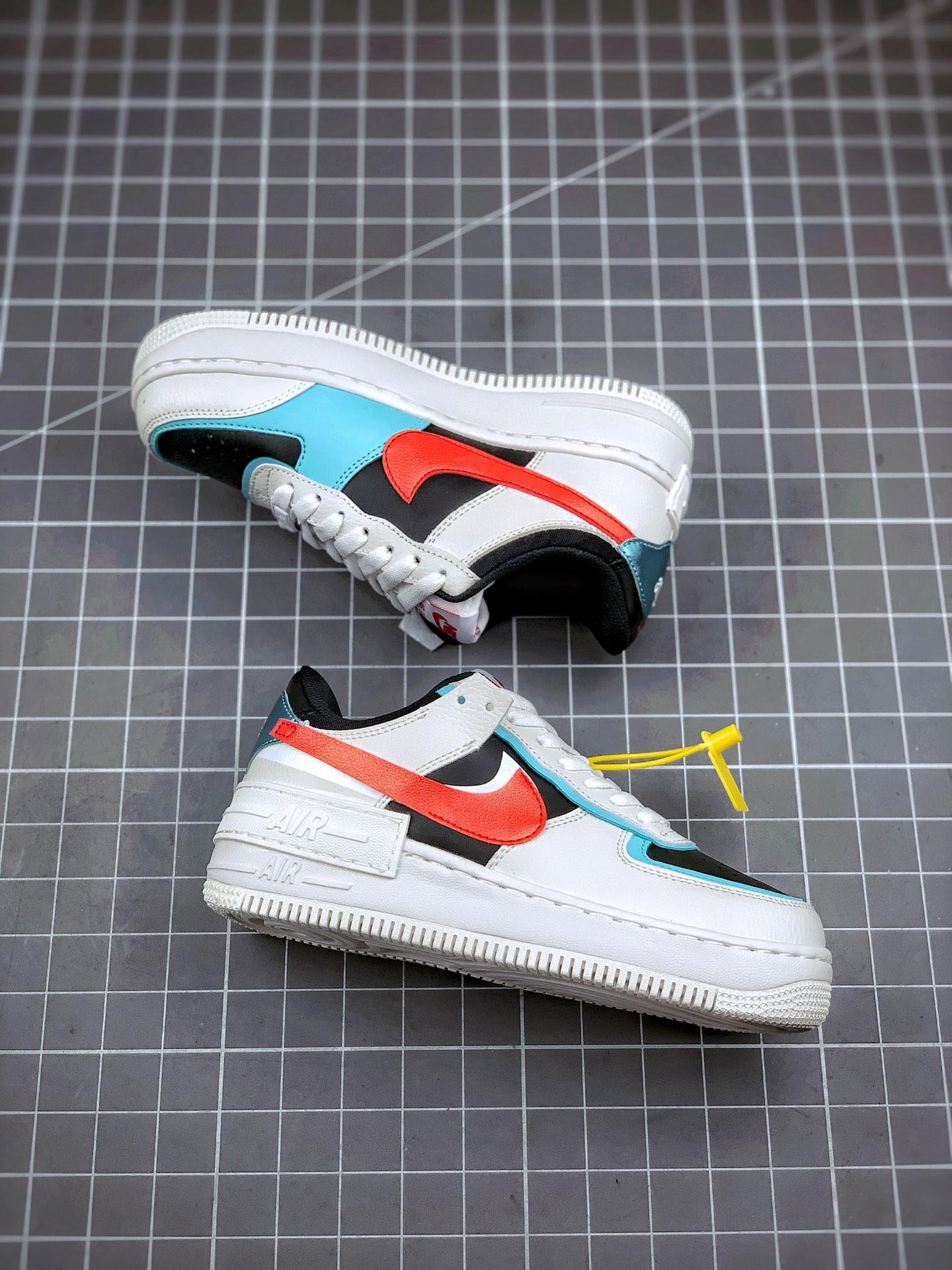 180 Air Force 1 Shadow 白黑红 轻量增高低帮百搭板鞋”拼接马卡龙” DA4291-100