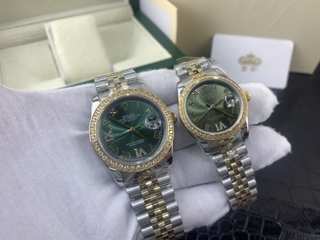 Rolex 皇家 劳力士日志系列女表36尺寸和31尺寸绿盘腕表