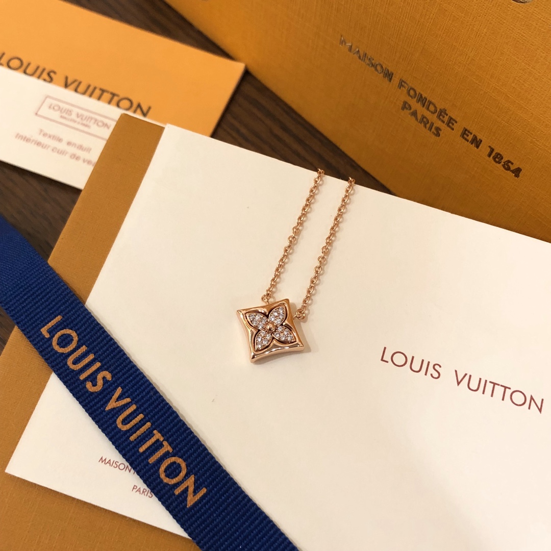 精工版本️LouisVuitton路易威登LV满钻四叶草项链电镀18k金工艺专柜版本一比一质量专柜一致火