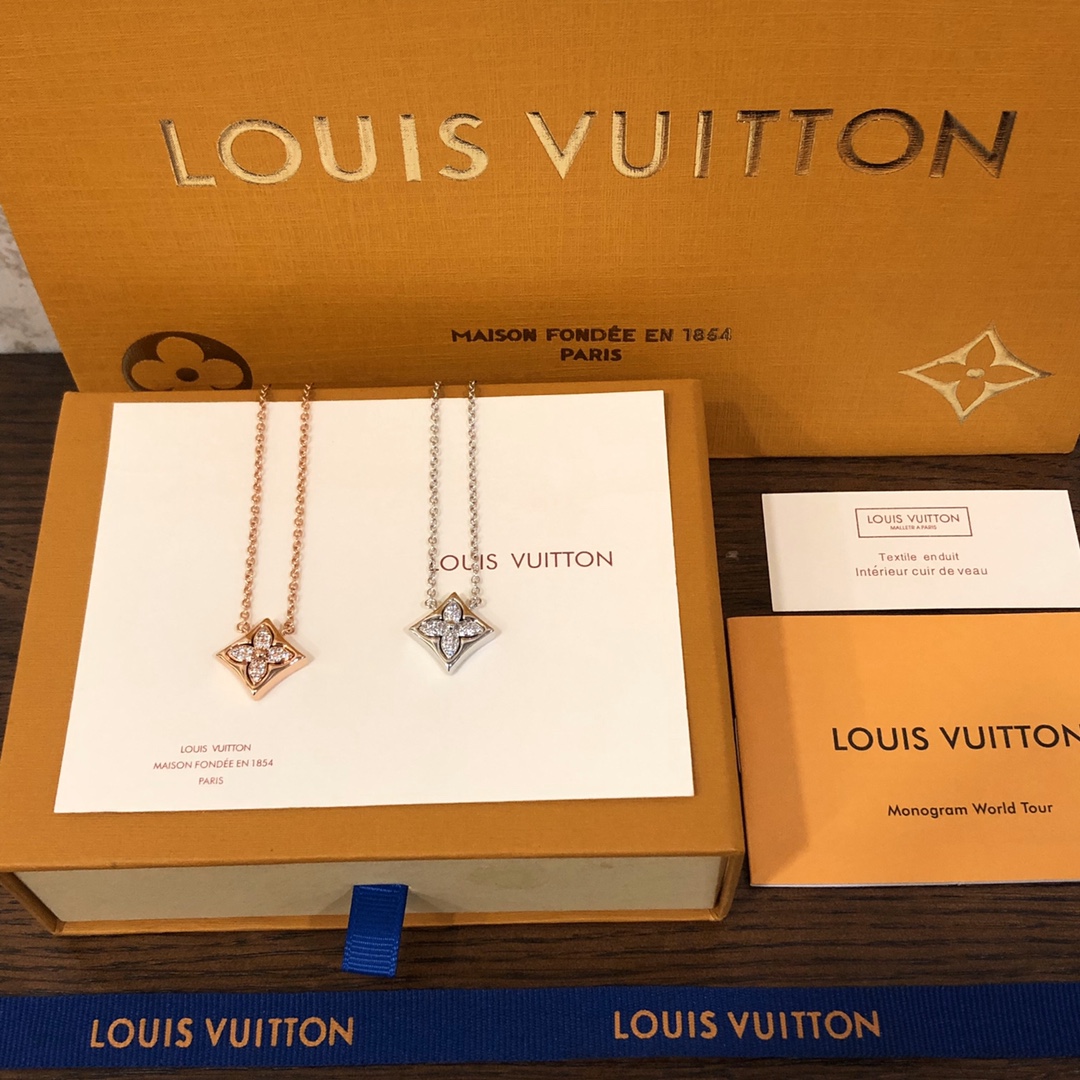 精工版本️LouisVuitton路易威登LV满钻四叶草项链电镀18k金工艺专柜版本一比一质量专柜一致火