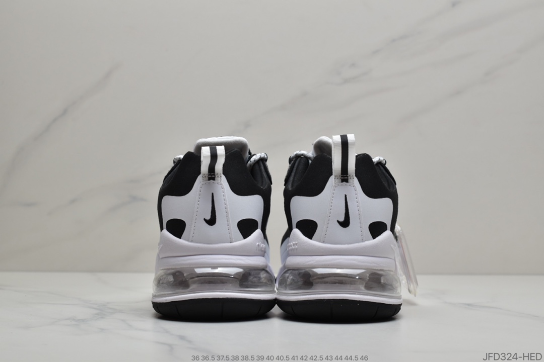 170 公司级 耐克Nike Air Max 270 React 瑞亚赛车系列后半掌气垫百搭运动慢跑鞋“CQ4805-101