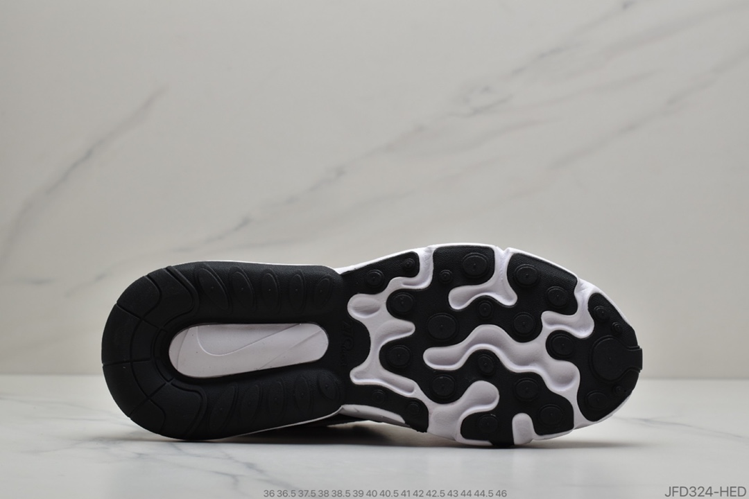 170 公司级 耐克Nike Air Max 270 React 瑞亚赛车系列后半掌气垫百搭运动慢跑鞋“CQ4805-101