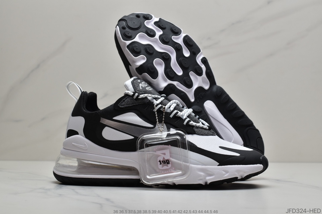 170 公司级 耐克Nike Air Max 270 React 瑞亚赛车系列后半掌气垫百搭运动慢跑鞋“CQ4805-101