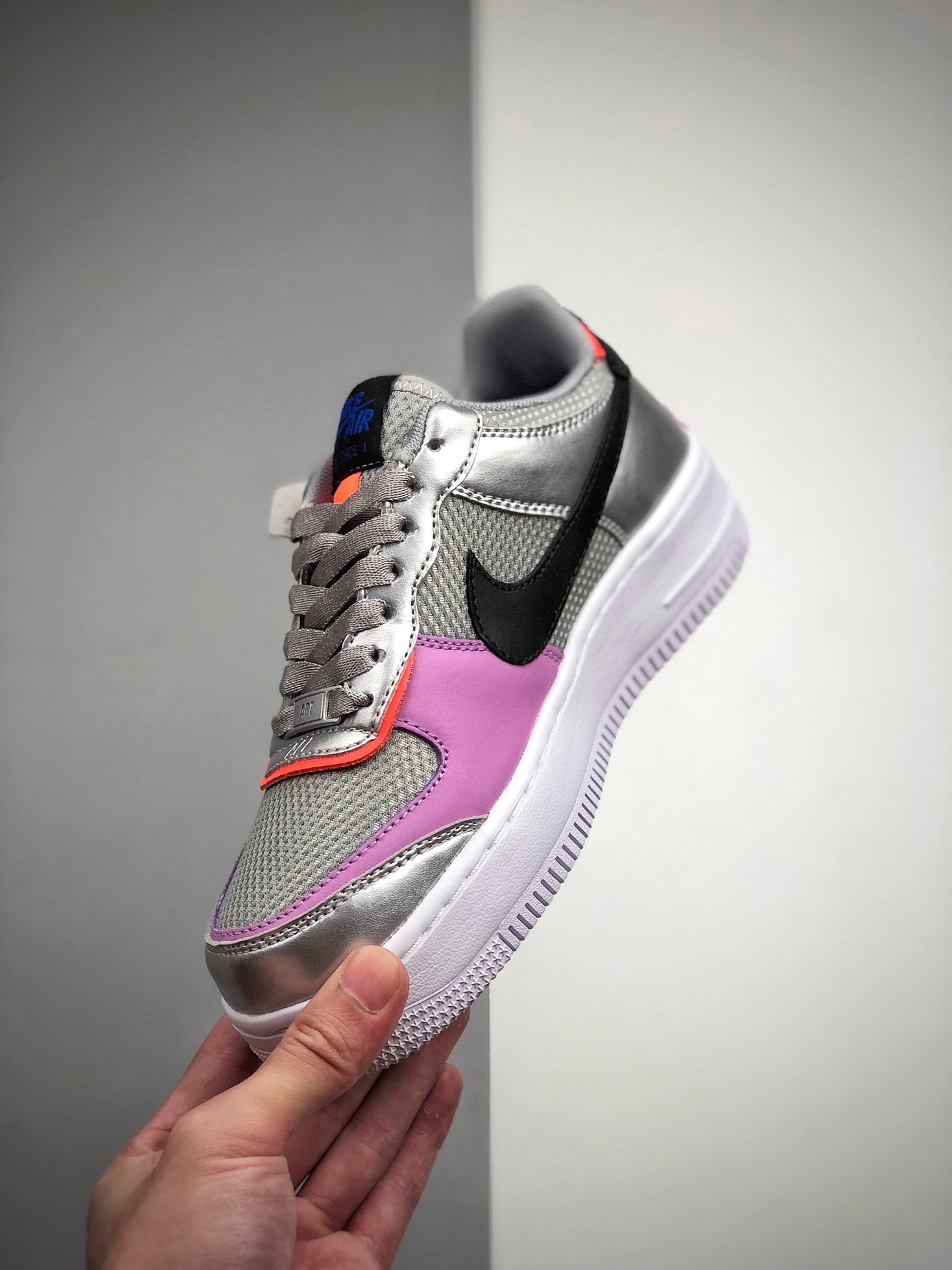 160  公司级Air Force 1 Shadow 金属风 轻量增高低帮百搭板鞋”拼接马卡龙” CW6030-001