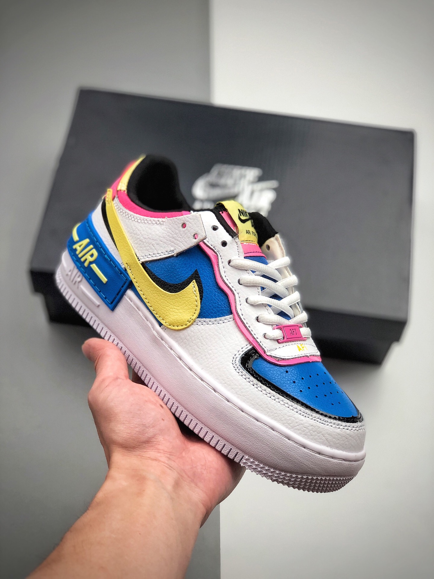 160 耐克Nike WMNS Air Force 1 Shadow 小白zhe空军一号马卡龙轻量增高低帮百搭板鞋 货号：CJ1641 100